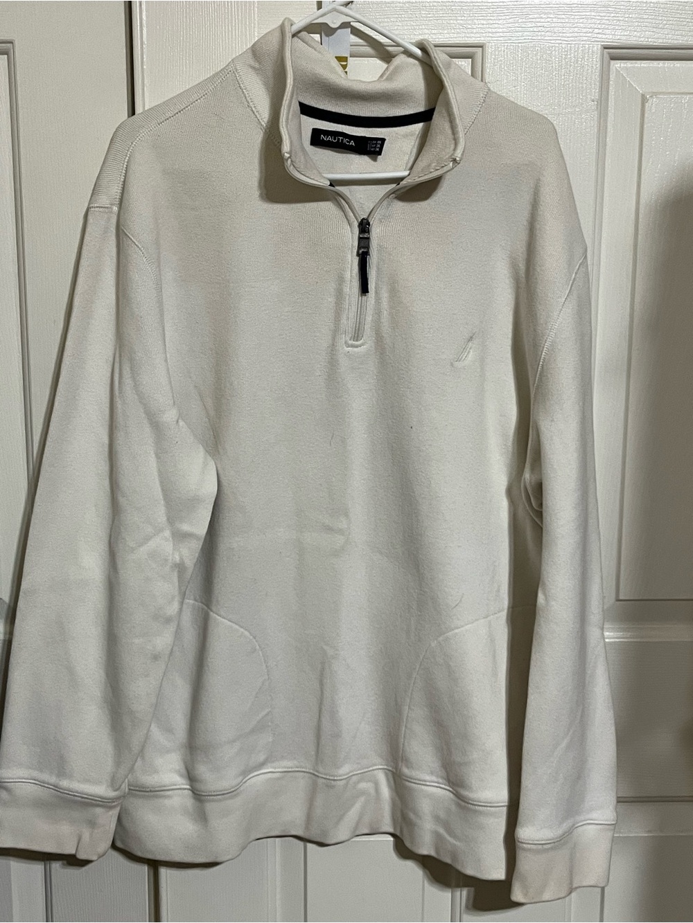 Nautica Men's Cream Half-Zip Pullover Sweatshirt